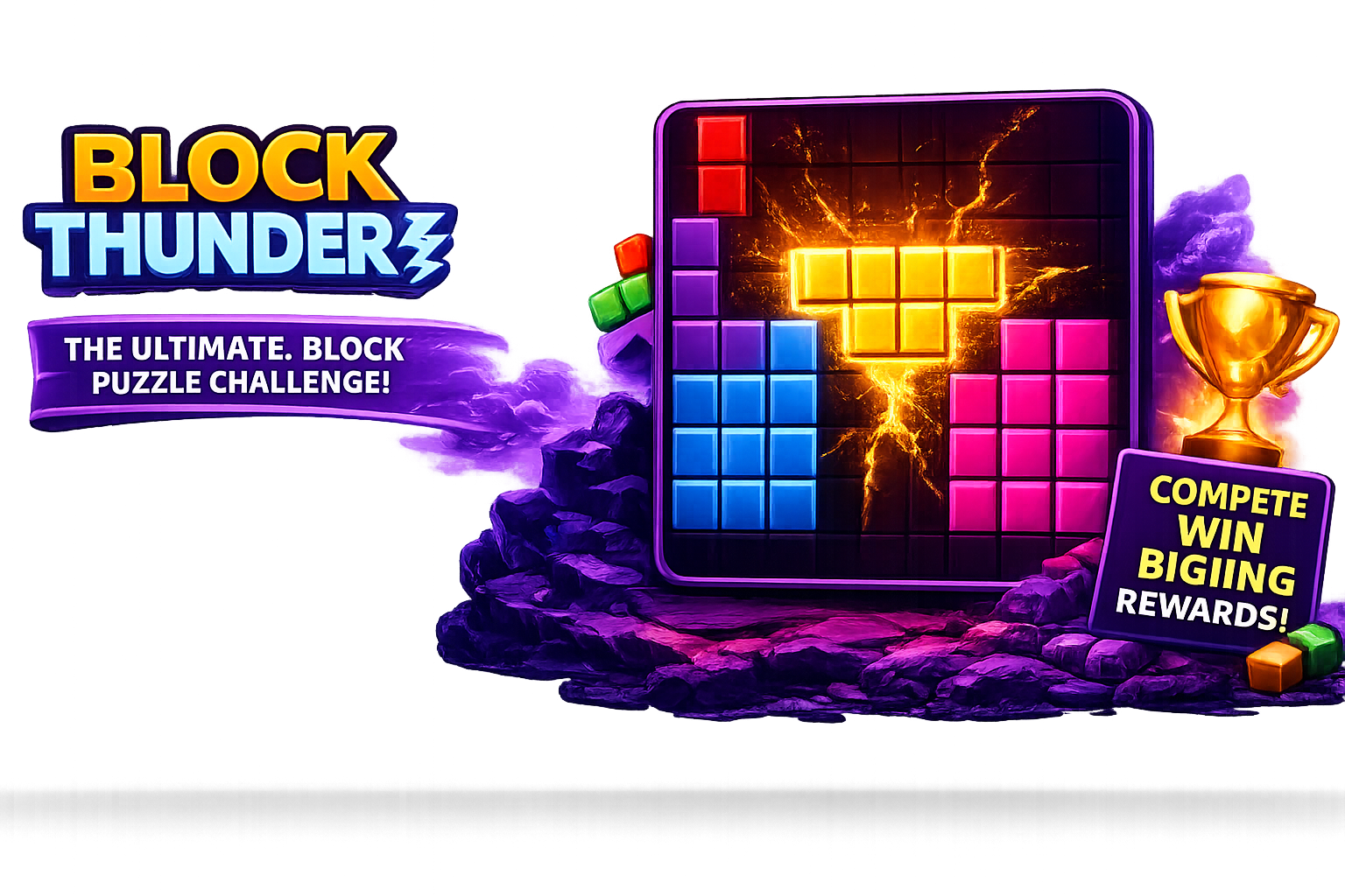 Block Thunder gameplay with trophy and rewards